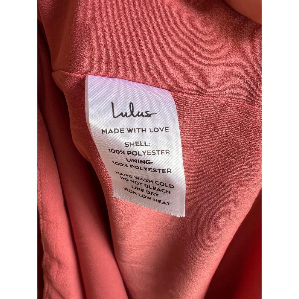 Lulus Rose Pink Metallic Striped Tiered Tie-Strap Midi Maxi Dress Size Medium ZQ - Picture 11 of 11